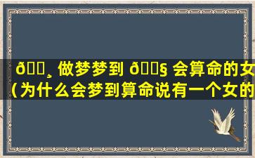 🌸 做梦梦到 🐧 会算命的女人（为什么会梦到算命说有一个女的缠着我）